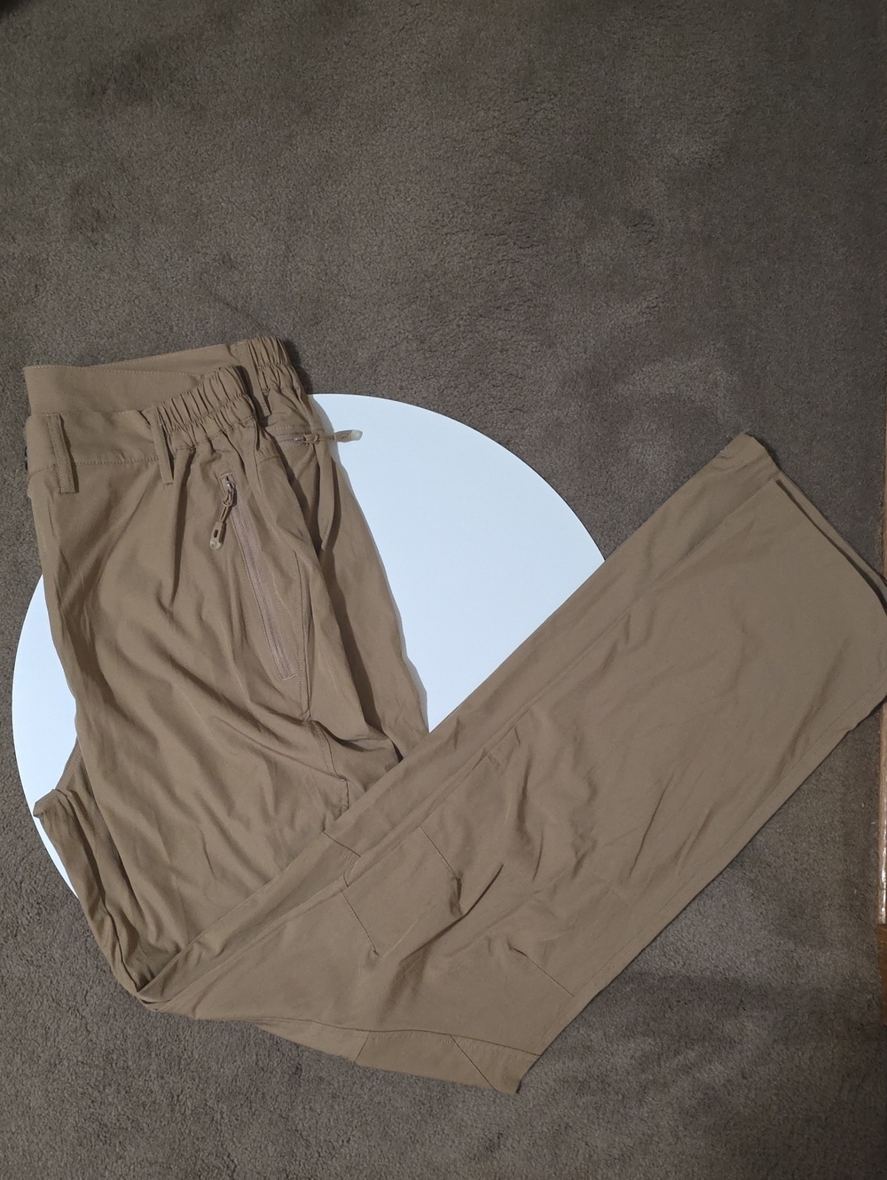 Men's Cargo Pants with Elastic Waistband in Khaki